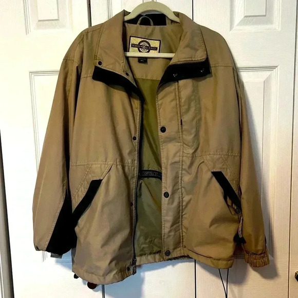 North End All Climate Wear Khaki Windbreaker Jacket Size Small - Picture 1 of 11